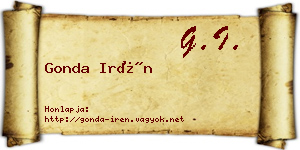 Gonda Irén névjegykártya